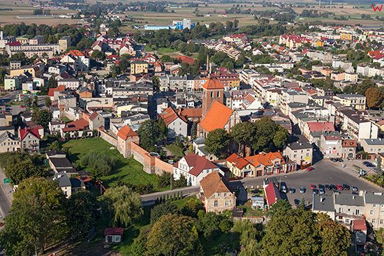 Lubawa, panorama miasta od strony E. EU, PL, Warm-Maz. Lotnicze.
